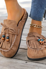 Zarelle – Boho Beaded Tassel Clogs