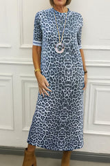 Sophia - Animal Pattern Midi Dress