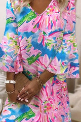Tropical | Bloom Long Sleeve Mini Dress