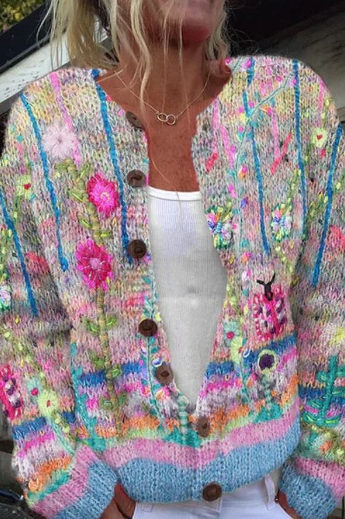 Sanne - Colorful Floral Cardigan