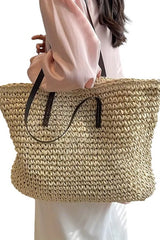 Woven Tote Bag - Beige