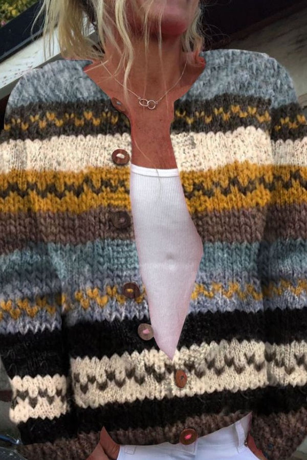 Zaddie - Striped Cardigan