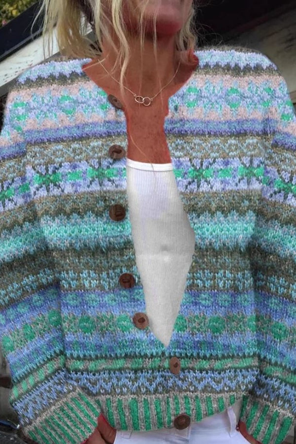 Lotte - Blue Nordic Cardigan