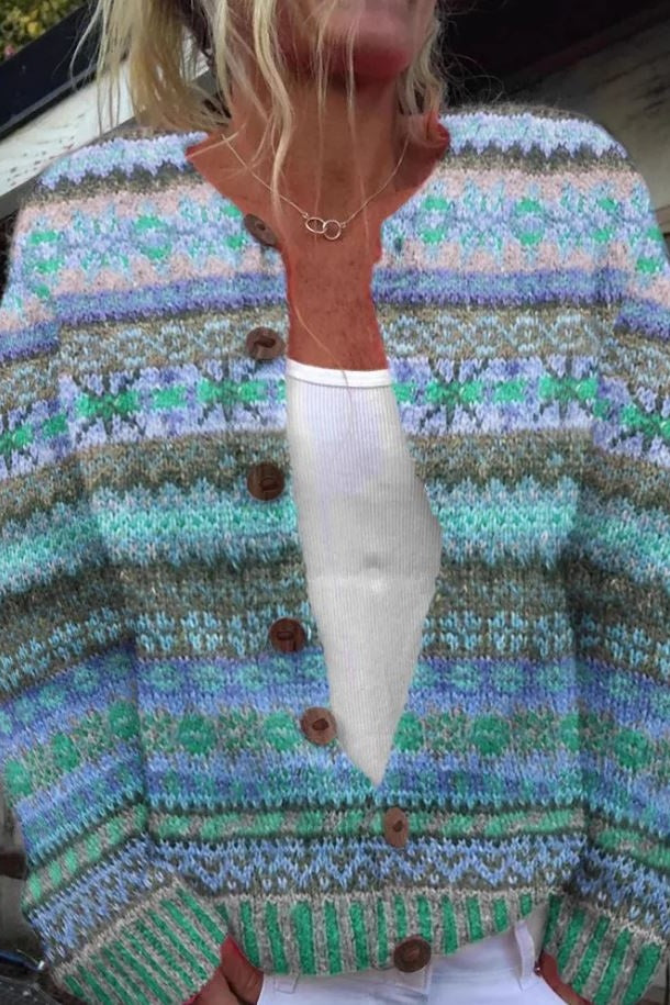 Lotte - Blue Nordic Cardigan