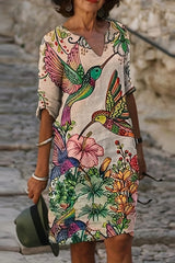 Calista – Tropical Art Print Dress