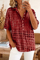 Talia - Textured Print Relaxed Shirt