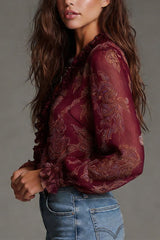 Selora – Sheer Lace Detail Blouse