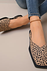 Aurelia – Leopard Print Square-Toe Flats