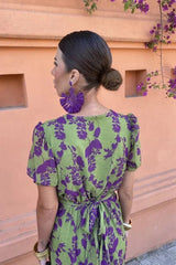 Zarelle – Vibrant Ruffle Midi Dress