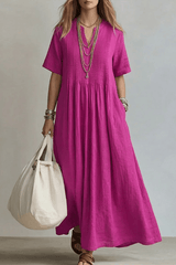 Valerisse - Relaxed Pleated Maxi Dress