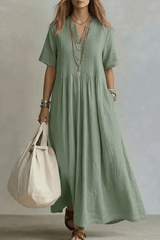 Valerisse - Relaxed Pleated Maxi Dress