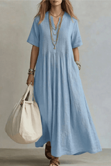 Valerisse - Relaxed Pleated Maxi Dress