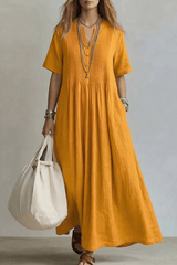 Valerisse - Relaxed Pleated Maxi Dress