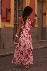Serena | Floral Halter Maxi Dress
