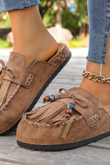 Zarelle – Boho Beaded Tassel Clogs