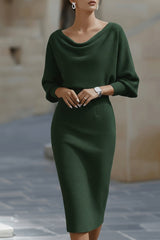 Seren – Elegant Draped Midi Dress