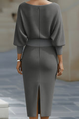 Seren – Elegant Draped Midi Dress