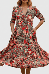 Arlina – Vintage Floral Midi Dress