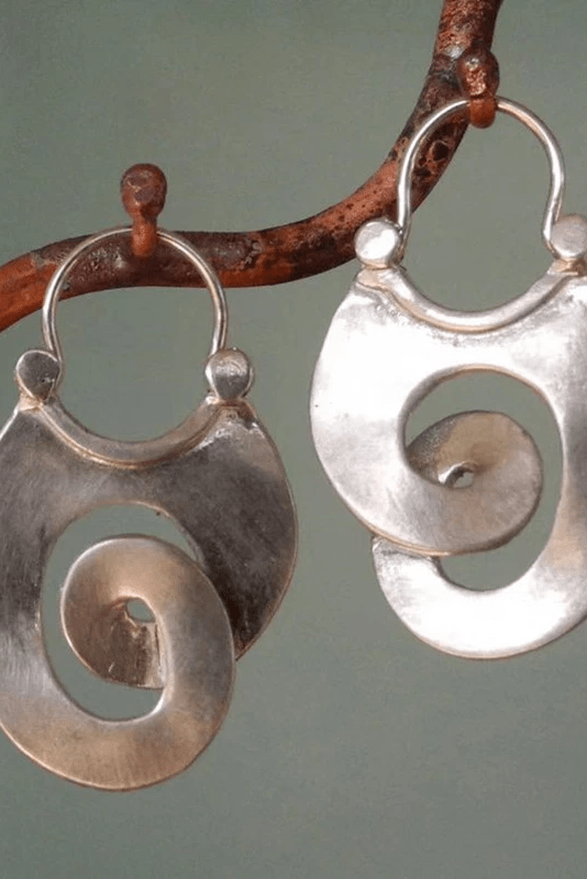 Vintage Irregular Silver Earrings