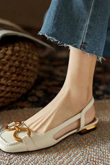 Marina - Chain Detail Slingback Flats