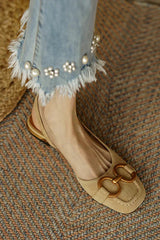 Marina - Chain Detail Slingback Flats
