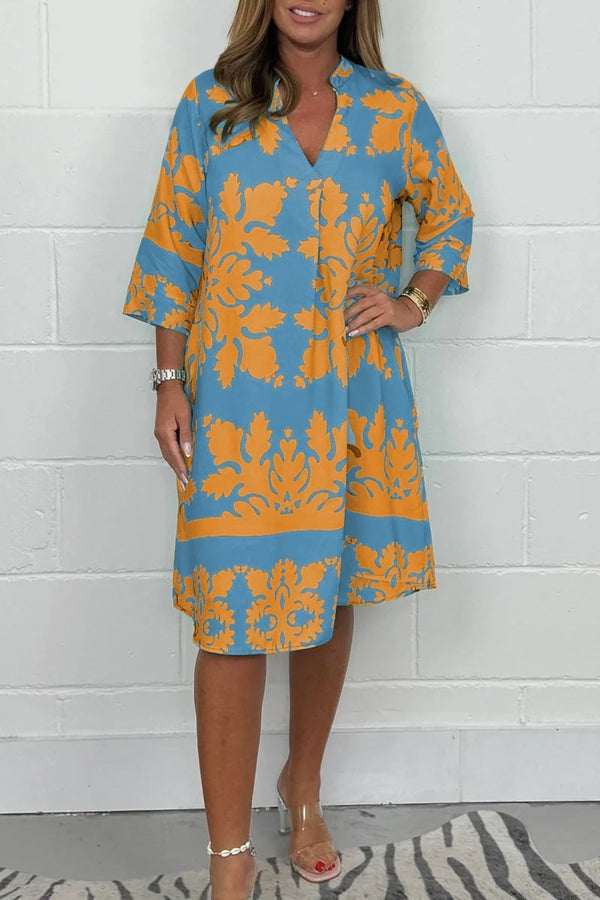 Golden Garden Dress – Printed Dress
