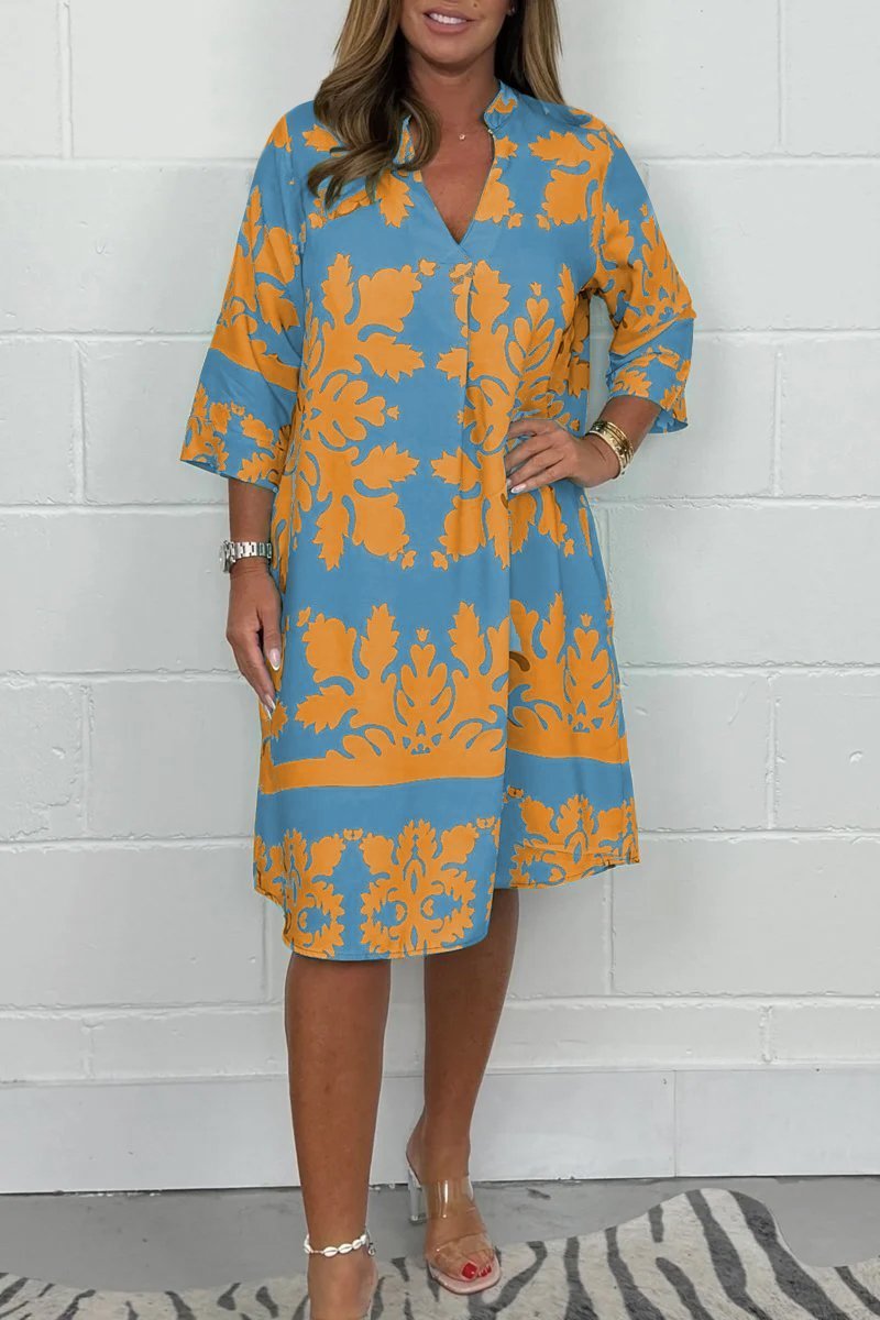 Golden Garden Dress – Printed Dress