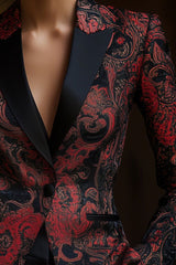 Urban Elegance Paisley Pattern Satin Printed Blazer