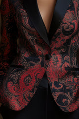 Urban Elegance Paisley Pattern Satin Printed Blazer