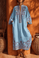 Velmira - Embroidered Bohemian Maxi Dress