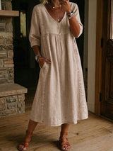 Aurélie | Robe Ample Coton À Dentelle