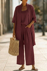 Liora – Relaxed Linen-Style Three-Piece Set