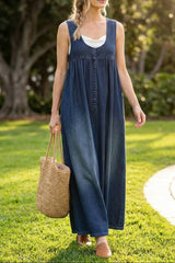 Elara - Relaxed Denim Maxi Dress