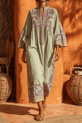 Velmira - Embroidered Bohemian Maxi Dress