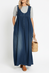 Elara - Relaxed Denim Maxi Dress