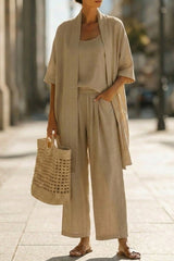 Liora – Relaxed Linen-Style Three-Piece Set
