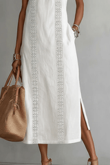 The Seraphina - Halter Lace-Detail Midi Dress
