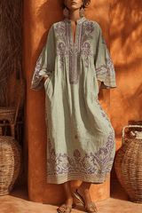 Velmira - Embroidered Bohemian Maxi Dress