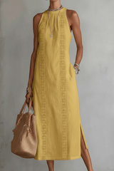 The Seraphina - Halter Lace-Detail Midi Dress