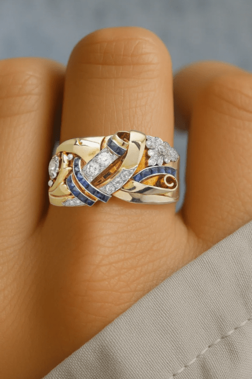 Gold Vintage Zirconia Ring
