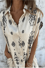 Norella - Bohemian Printed Shirt Dress