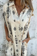 Norella - Bohemian Printed Shirt Dress