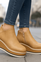Bronvera - Sleek Wedge Ankle Boots