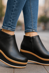 Bronvera - Sleek Wedge Ankle Boots